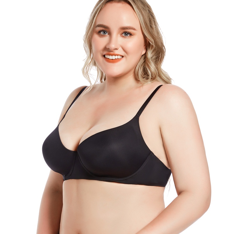 European And American Plus Size Underwear Ladies Summer Breathable Seamless Bra Big Chest Small Bra Gathered Bra