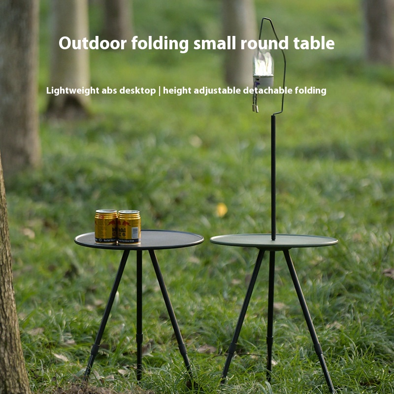 Lightweight Outdoor Folding Small Round Table Portable Camping Liftable Aluminum Alloy Picnic Table Mobile Small Coffee Table