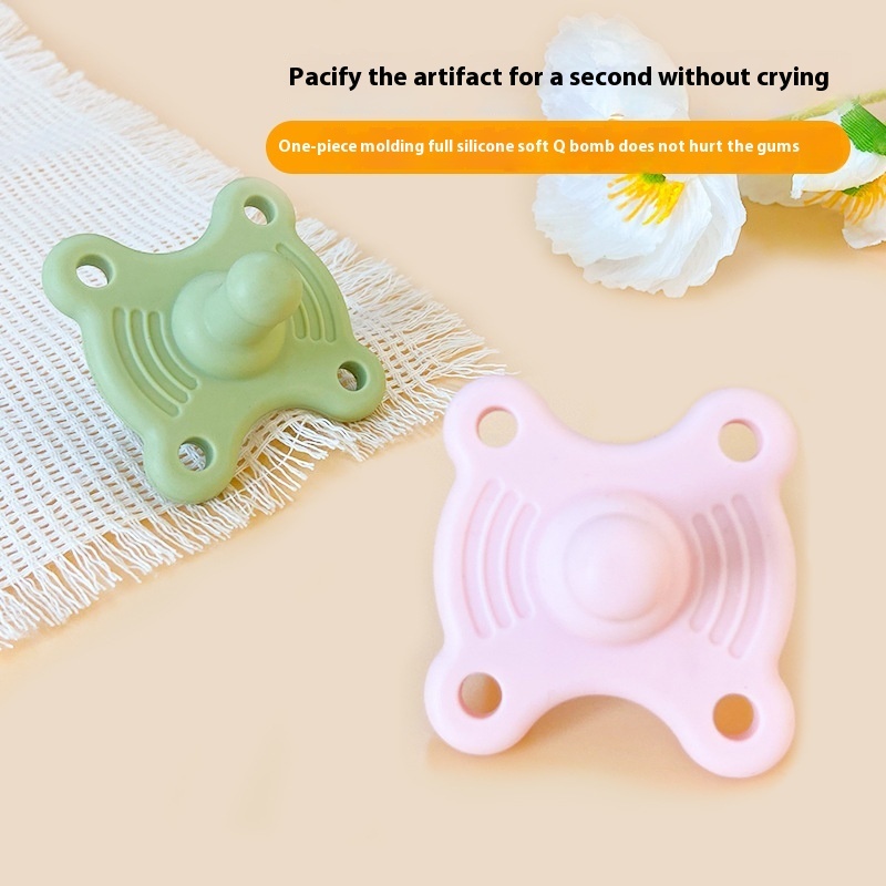 Butterfly Silicone Pacifier Simulation Breast Milk Round Head Retractable Baby Sleeping Type Super Soft Baby Pacifier