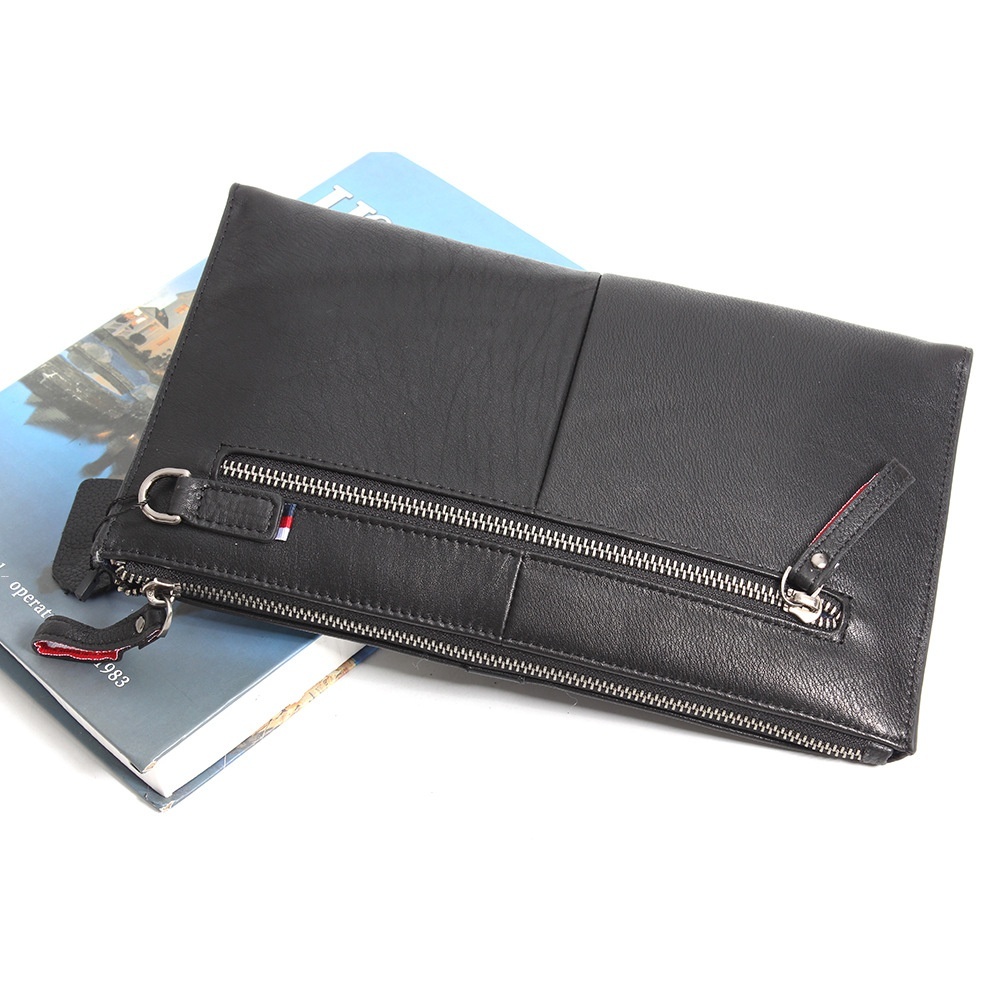 Men's Genuine Leather Clutch Bag Top Layer Cowhide Envelope Bag Fashion Large Handbag Imported Leather Casual Wallet - 3