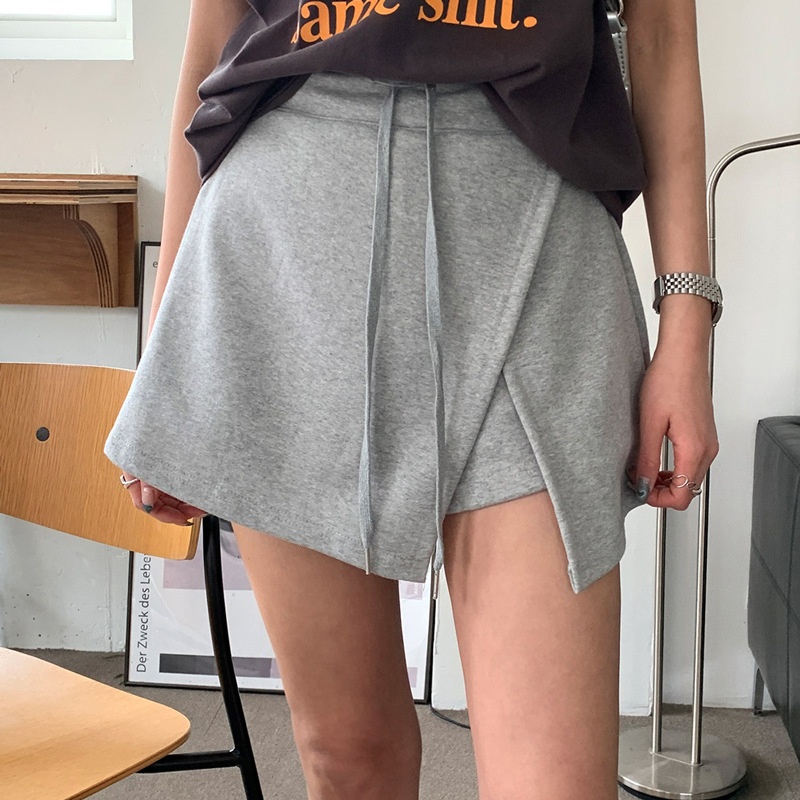 South Korea Purchasing Women's Clothing Summer Split Casual Skirt Design Sense High Waist Drawstring Loose Ladies Shorts