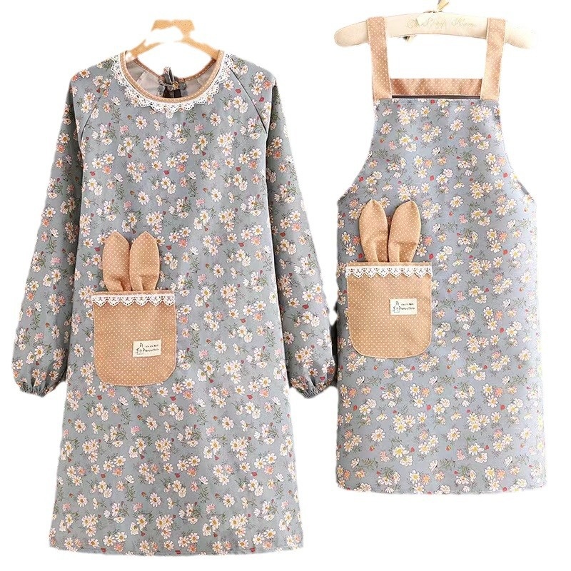 Korean Style Foreign Style Apron Kitchen Cooking Household Oil-proof Work Overalls Work Clothes Canvas Wear-resistant Adult Waist