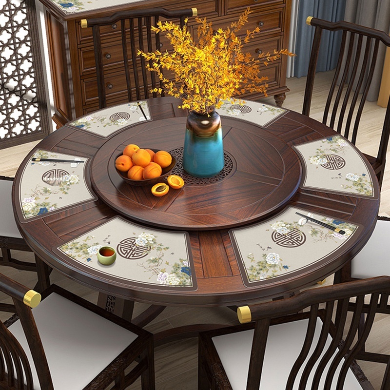 Pu Leather Fan-shaped Placemat Household Waterproof And Oil-proof Western-style Placemat Dinner Plate Mat Tableulation Mat