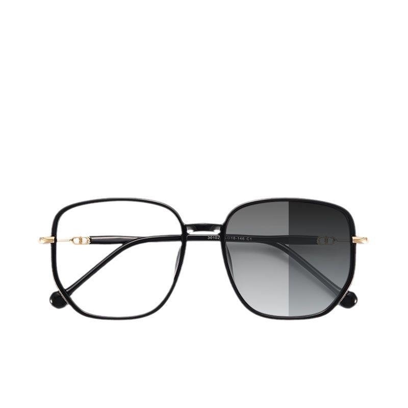 Fashion Large Frame Photosensitive Color-changing Reading Glasses Women's Ultra-light Middle-aged And Elderly Young Anti-blue High-end Glasses