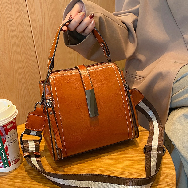 Genuine Leather Women's Bag Women's Handbag Women's Shoulder Crossbody Bag Women's Summer Bag Bucket Bag Women