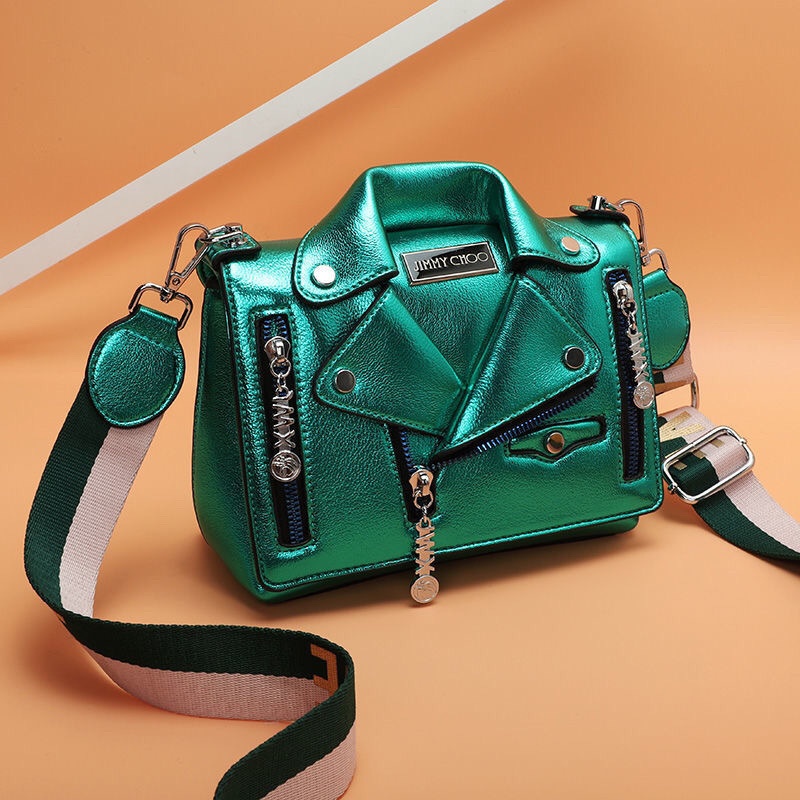 European Station Fashion Distinctive Lap Collar Biker Bag Fashion Jacket Bag Clothes Bag Broadband Shoulder Crossbody Bag