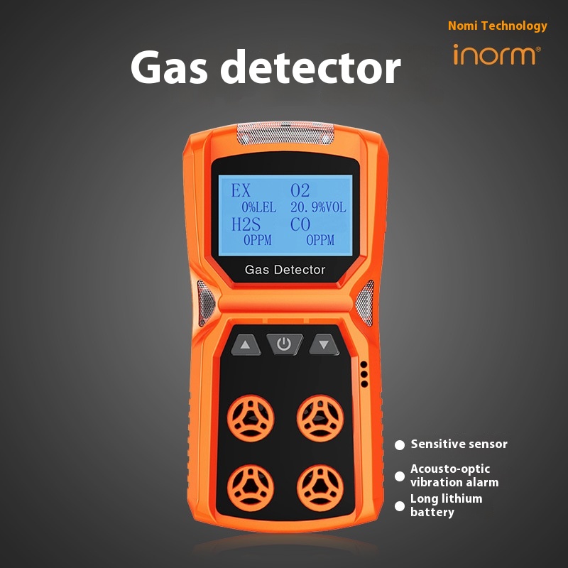 Nomi Four-in-one Gas Detector Combustible Oxygen Carbon Monoxide Hydrogen Sulfide Tunnel Gas Concentration Alarm