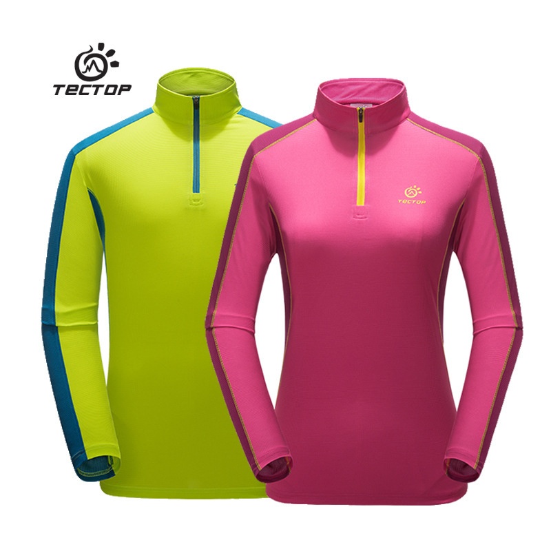 Men's And Women's Outdoor Quick Drying Long Sleeve T-shirt Color Matching Elastic Quick Drying Clothes