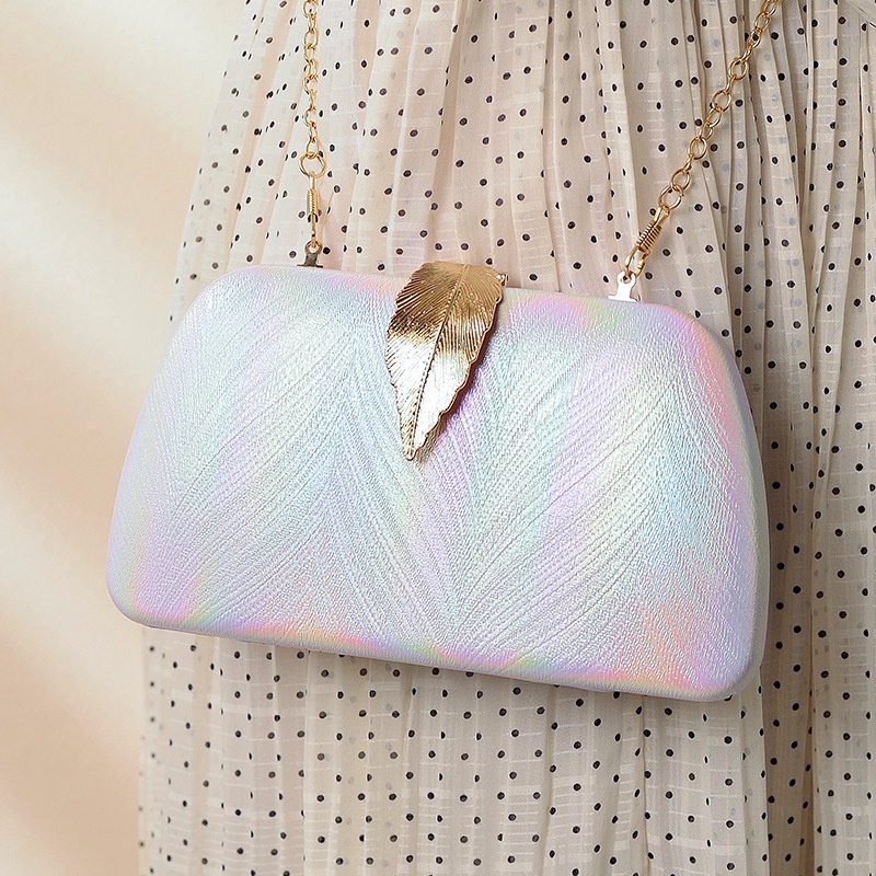 Creative Leaf Evening Bag Female Mobile Phone Bag Gradient Hand-held Banquet Bag