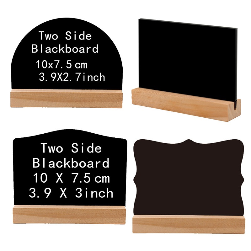 Wooden Double-sided Small Blackboard Ornaments Home Decoration Hotel Bar Writing Board Double-sided Blackboard Message Board Crafts