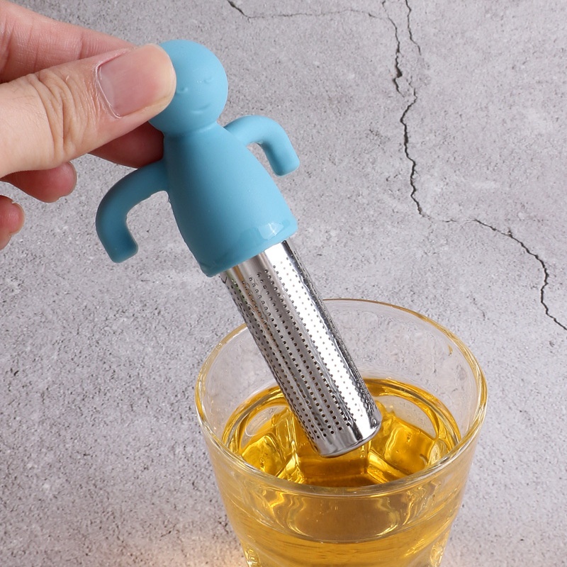 Creative Silicone Tea Strainer Tea Brewing Tool Stainless Steel304 Tea Strainer Cute Villain Tea Residue Lazy Tea Maker