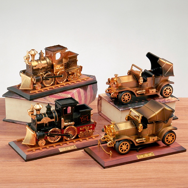 Retro Nostalgic Classic Car Locomotive Music Box Creative Decorative Ornaments Children's Day Boy Toy Birthday Gift