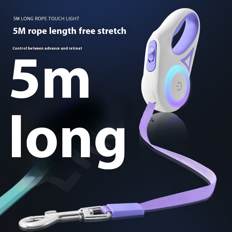 LEDLuminous Dog Leash Pet Traction Rope Automatic Retractable Dog Walking Rope Dog Leash Dog Supplies Rope