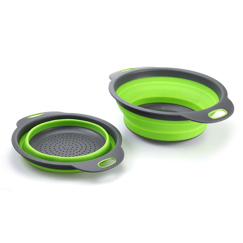 TPRFolding Water Filter Basket Two-piece Set Water Filter Basket Telescopic Folding Fruit Basket Folding Vegetable Drain Basket