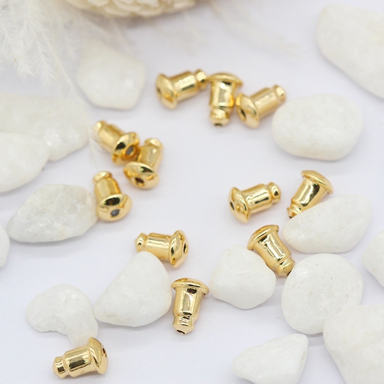 Han Shangna Korean Version DIYPure Copper14 KReal Gold Bullet Ear Plug Ear Plug Earring Earring Accessories200 Per Pack