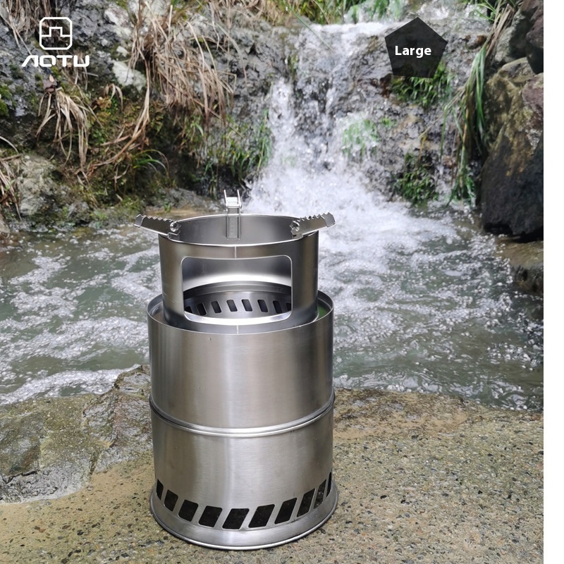 Concave And Convex Large Outdoor Wood Stove Portable Firewood Gasification Stove Picnic Barbecue Stove Folding Windproof Picnic Stove