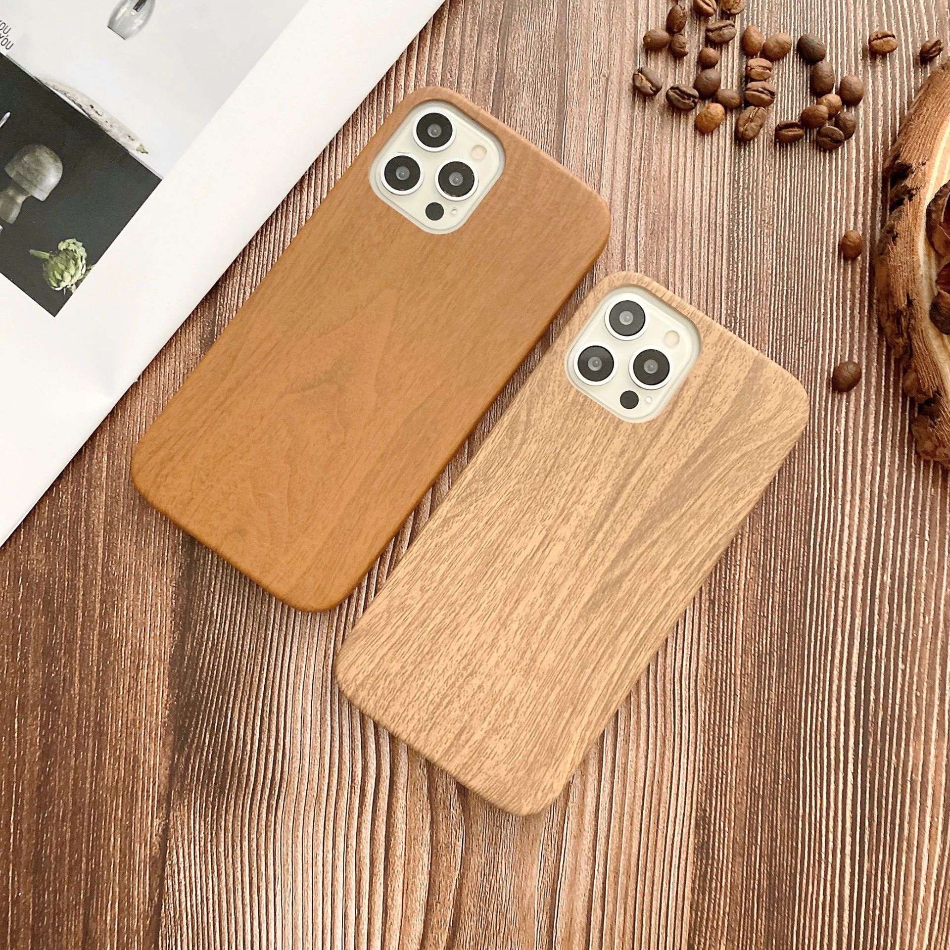 Suitable For IPhone15 Pro Max/14/13/12 Cork Mobile Phone Case Wood Grain Tpu Apple15 Soft Shell Protective Cover