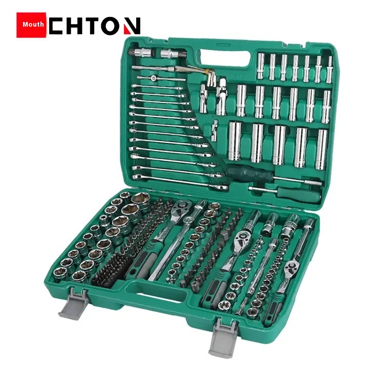 216-piece Set72-tooth Large,Medium And Small Multi-function Ratchet Socket Quick Wrench Auto Repair Tool Box Combination