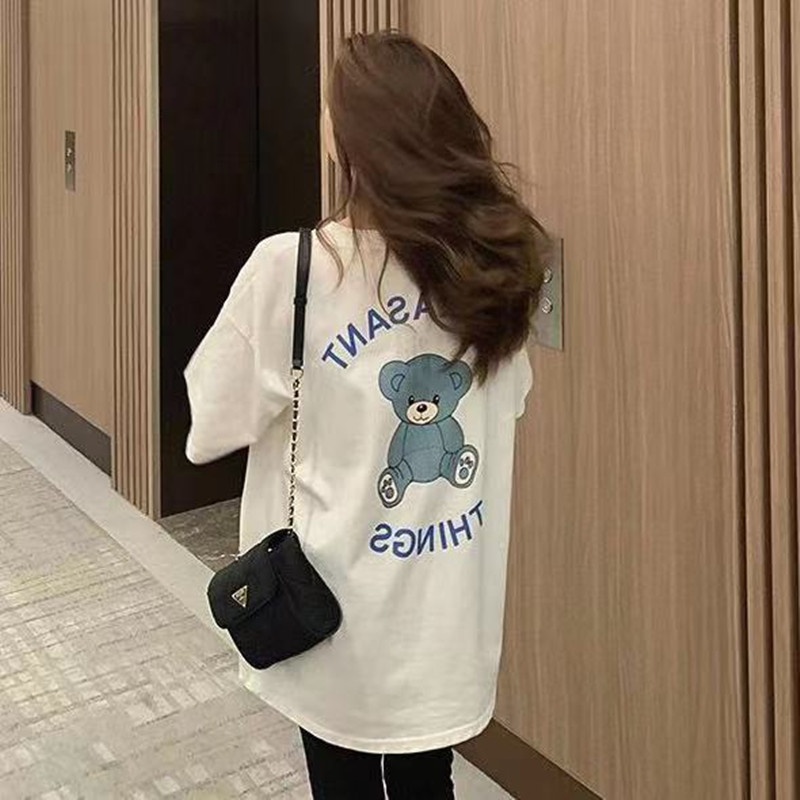 Maternity T-shirt Summer Tops Loose Large Size Mid-lengthy Short-sleeved Summer Maternity Wear Summer Suit Fashion