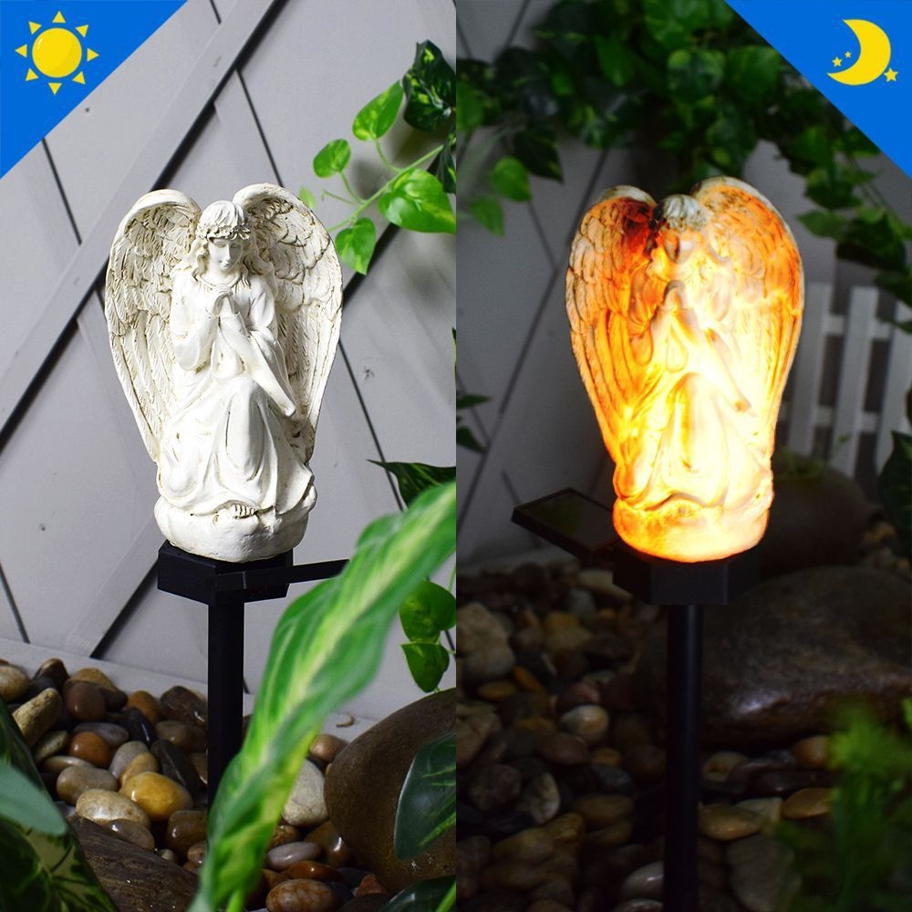 Solar Outdoor Waterproof Courtyard Ground Light Resin Angel Garden Landscape Decoration Waterproof Lawn Light
