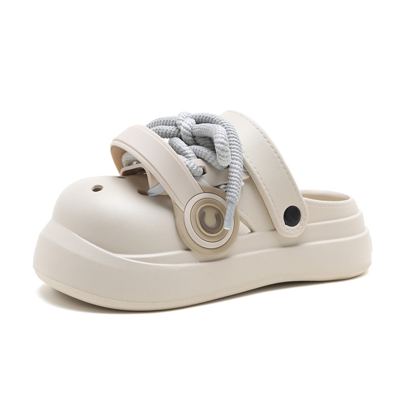 Couple Summer Fashion Joker Cute Non-slip Wear-resistant EVA Outdoor Thick-soled Hole Shoes Straight