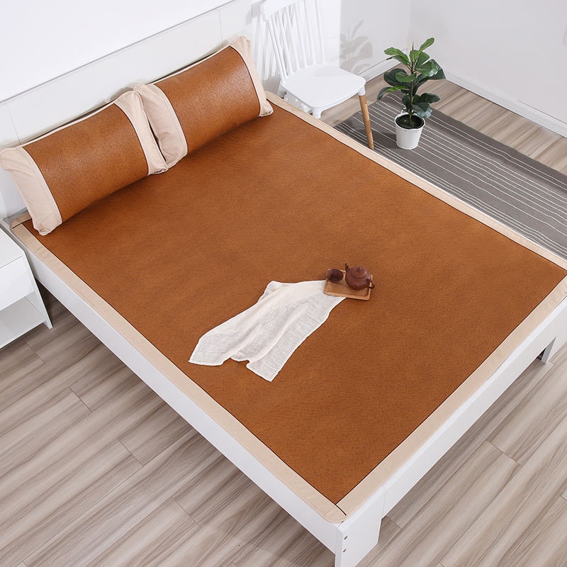 Thickened Double-sided Rattan Mat Ice Silk Mat Summer Three-piece Set Foldable