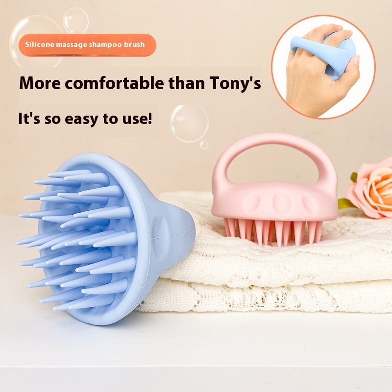 Silicone Shampoo Brush Men And Women Household Pointed Scalp Anti-itching Anti-dandruff Massage Brush Cleansing Dry And Wet Shampoo Comb