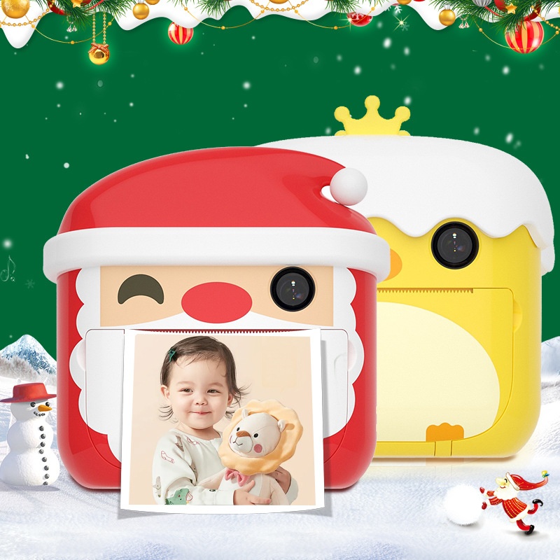 Santa Claus Children's Printed Camera Toy Small S L R1200 W Pixel Front And Rear Dual Camera Selfie Polaroid
