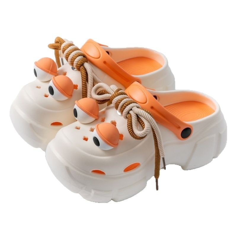 EVA Muffin Thick-soled Hole Shoes Women's Summer Wear Anti-slip Height Beach Poop Feeling Toe Sandals