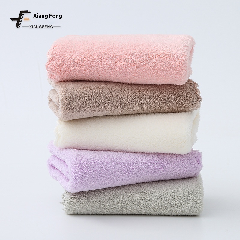 Xiangfeng25*25 High Density Coral Fleece Absorbent Small Square Towel Baby Hand Towel Small Towel