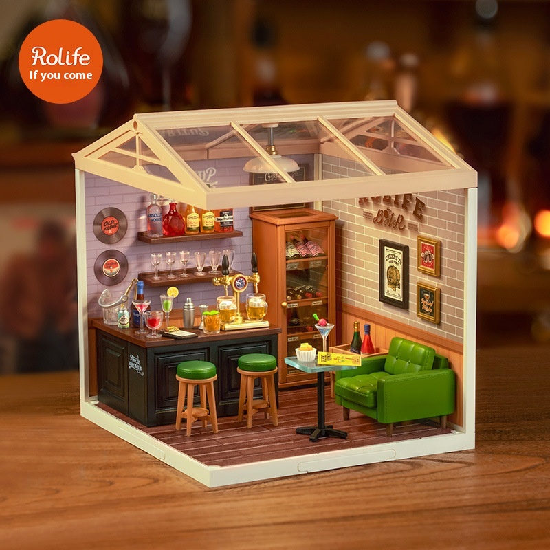 Ruolai Super World Afternoon Tea DIYHouse3 DJigsaw Puzzle Toy Assembled Model House Christmas Gift Building Blocks