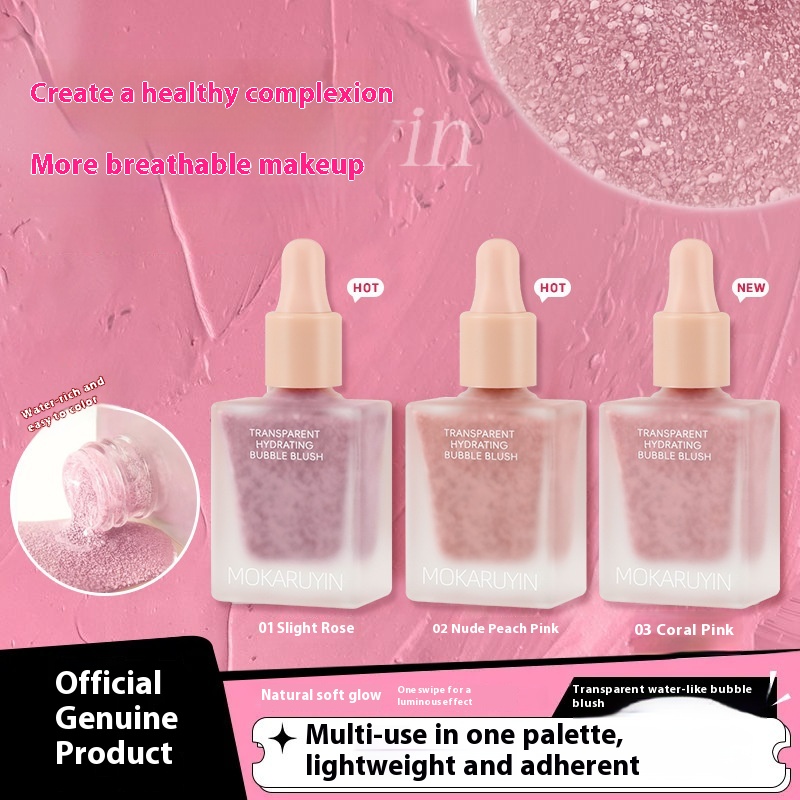 Magic Card Clear Water Sense Bubble Blush Matte Glow Natural Moisturizing Low Saturation Liquid Blush