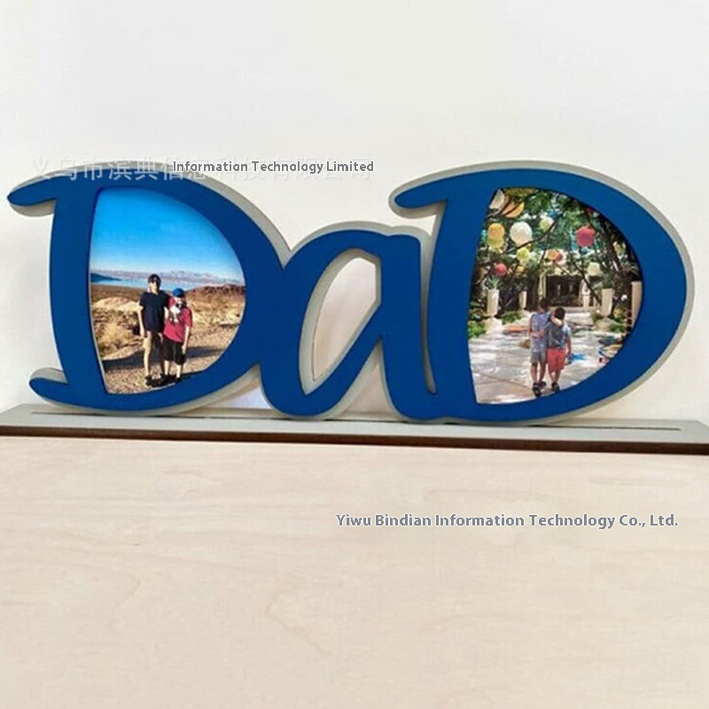 Dad Father's Day Photo Frame Letters Acrylic Papa Photo Frame Decoration Father's Day Frame