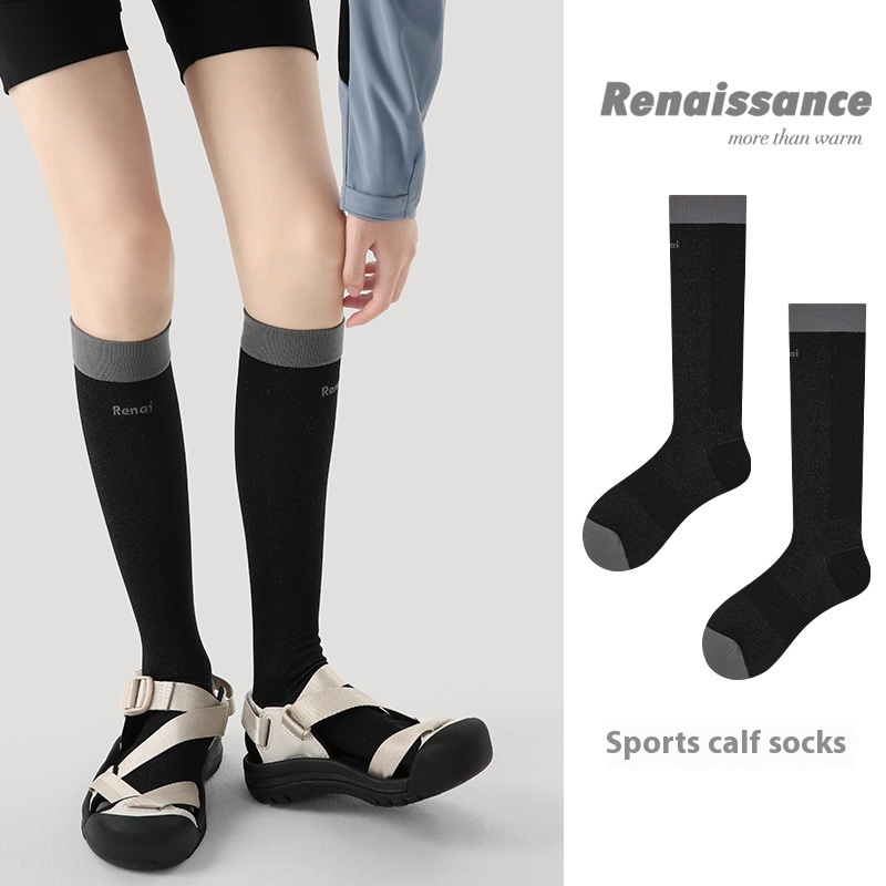 Renaissance Pressure Sports Calf Socks For Women Spring And Summer Running Breathable Sweat-Absorbent Outdoor Fitness Hiking Socks