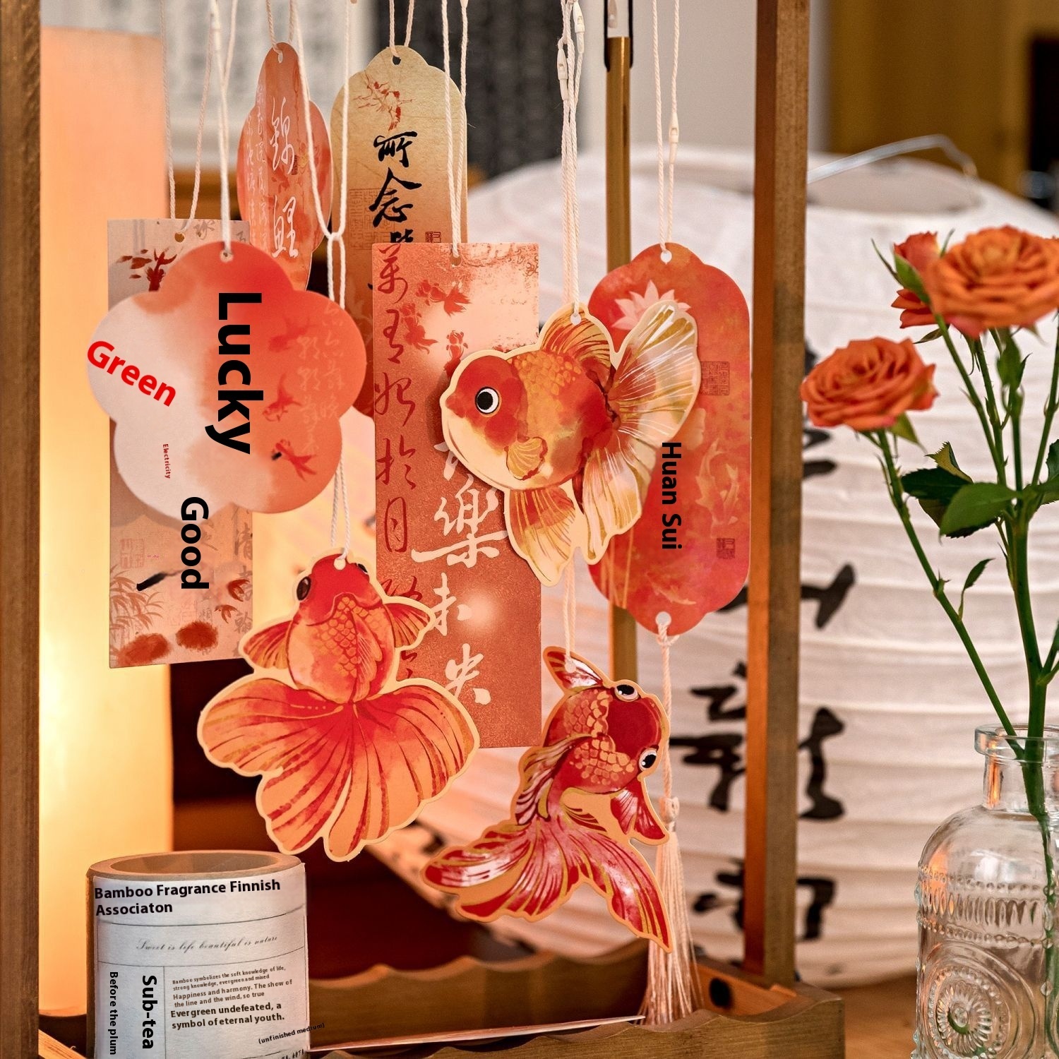 Momo Qingfeng Xiangsong Series Hanging Card Pendant Chinese Style Bookmark Literary Butterfly Flower Cartoon Cute Pet Life Ornaments