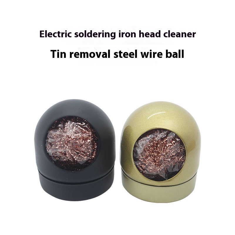 Electronic Welding Repair Tools Electric Soldering Iron Mouth Cleaner Soldering Iron Head Cleaning Seat Steel Wire Ball Metal Cleaning Detinning Ball