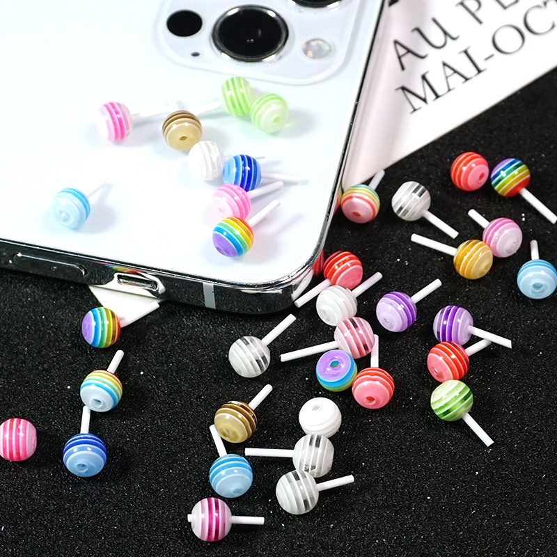Bicai Simulation Mini Lollipop Resin Accessories DIYGlue Mobile Phone Case Jewelry Accessories Homemade Dowry Diamond