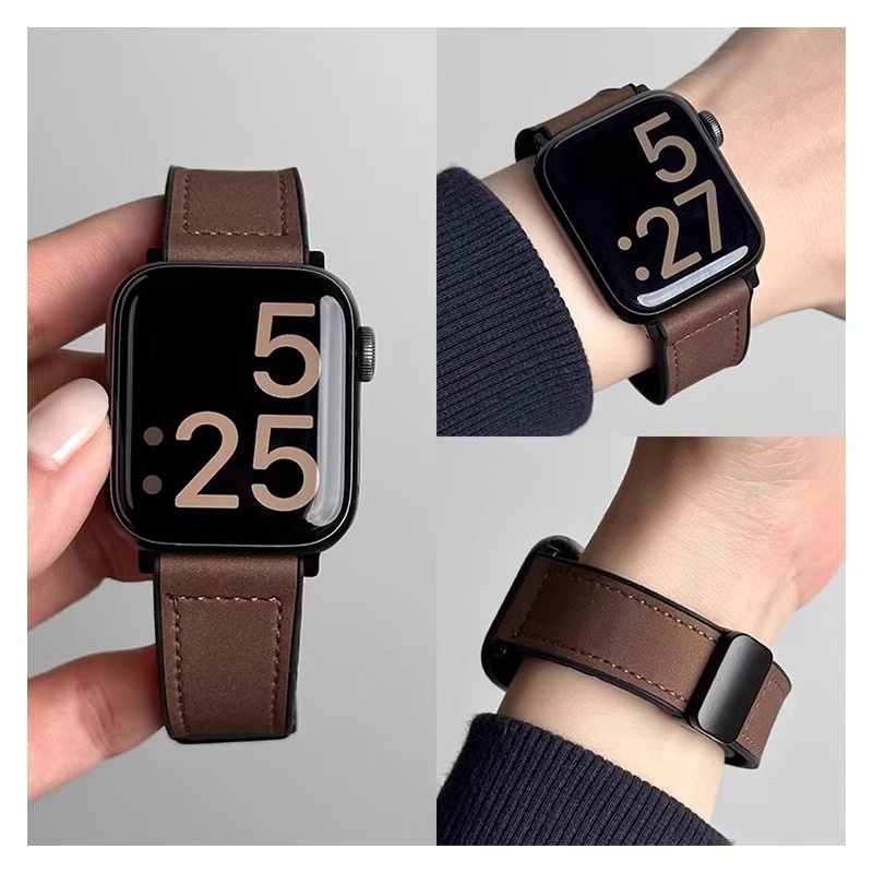 Crazy Horse Leather Magnetic Suitable For Iwatchs10 Apple Leather Watch With S8 Premium Sense Applewatchs97SE