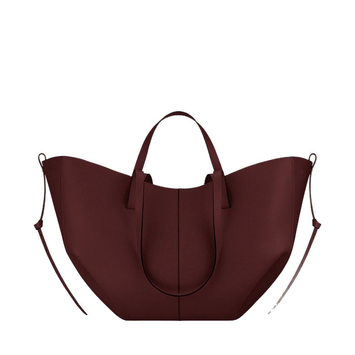 French Polene Wings Bag Cowhide Large Capacity Tote Bag Pleated Hand Shoulder Underarm Women's Bag