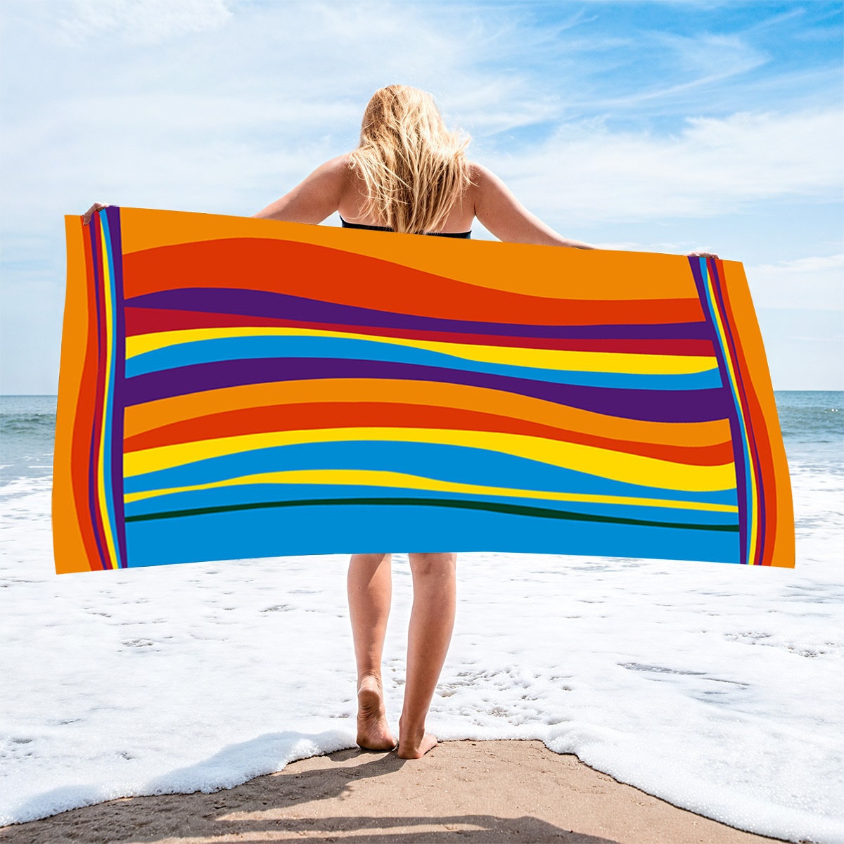 90*180cm In-stock Beach Towel For Wiping Sweat By The Seaside,Ultra-fine Fiber Quick-drying Beach Towel