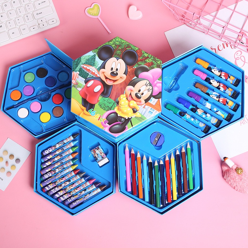Children's Children's46 Color Watercolor Brush Rotating Children's Day Prize Holiday Gift Learning Stationery Set