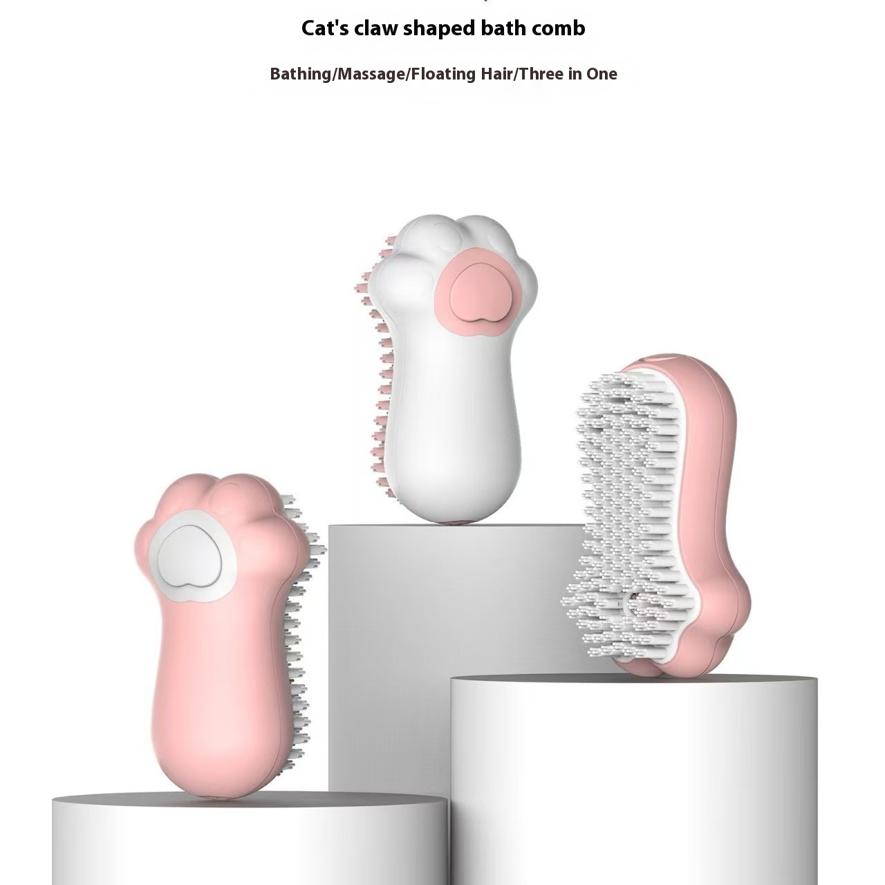 Pet Bath Brush Cat Massage Brush Clean Soft Bristle Foaming Deep Bath Scrubbing Pet Cleaning Supplies