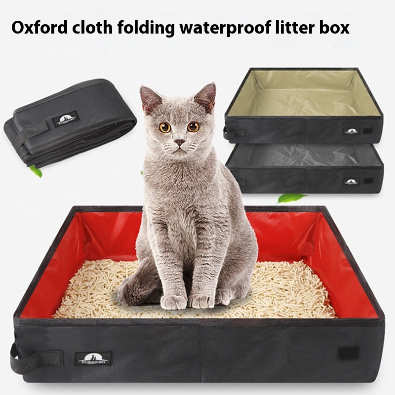 Oxford Cloth Foldable Cat Litter Box Large Portable Cat Toilet Car Travel Hot Pet Supplies