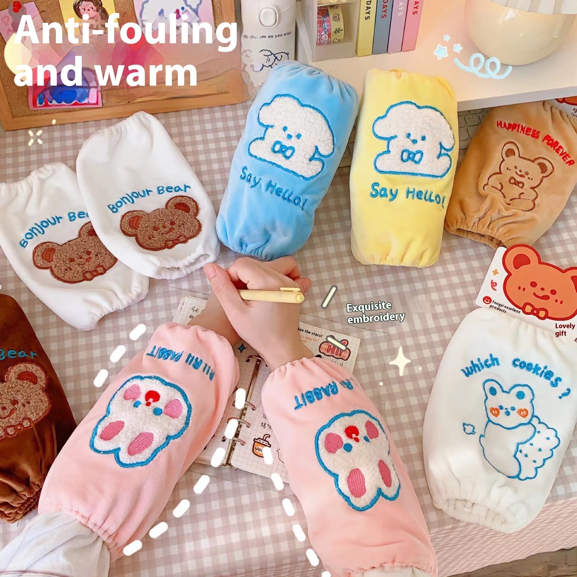 Cute Plush Sleeves For Adults In Autumn And Winter Long Work Anti-dirty Office Sleeves Simple Sleeves And Sleeves For Women