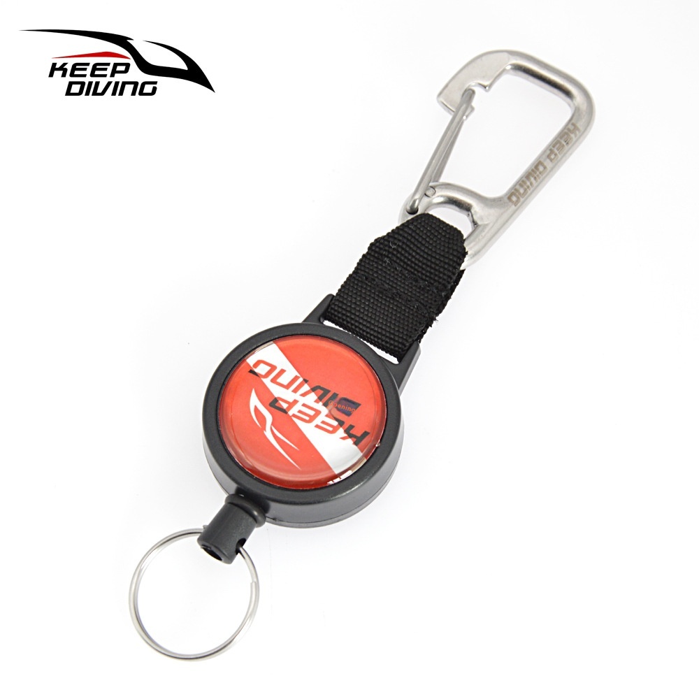 Scuba Diving Stainless Steel Spring Sheet Anti-rust Retractable Rope Lost Rope Anti-lost Rope Key Buckle BCDAccessories RP-024