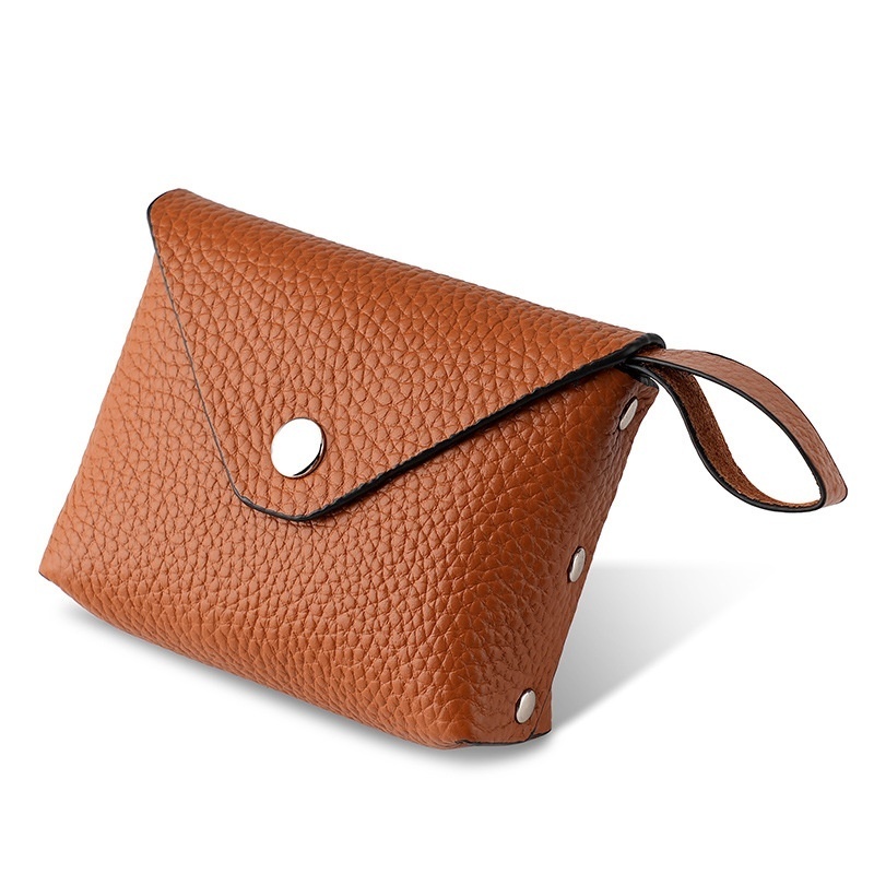 Portable Small Genuine Leather Women's Coin Purse Top Layer Cowhide IDCard Holder Coin Car Key Card Storage Bag