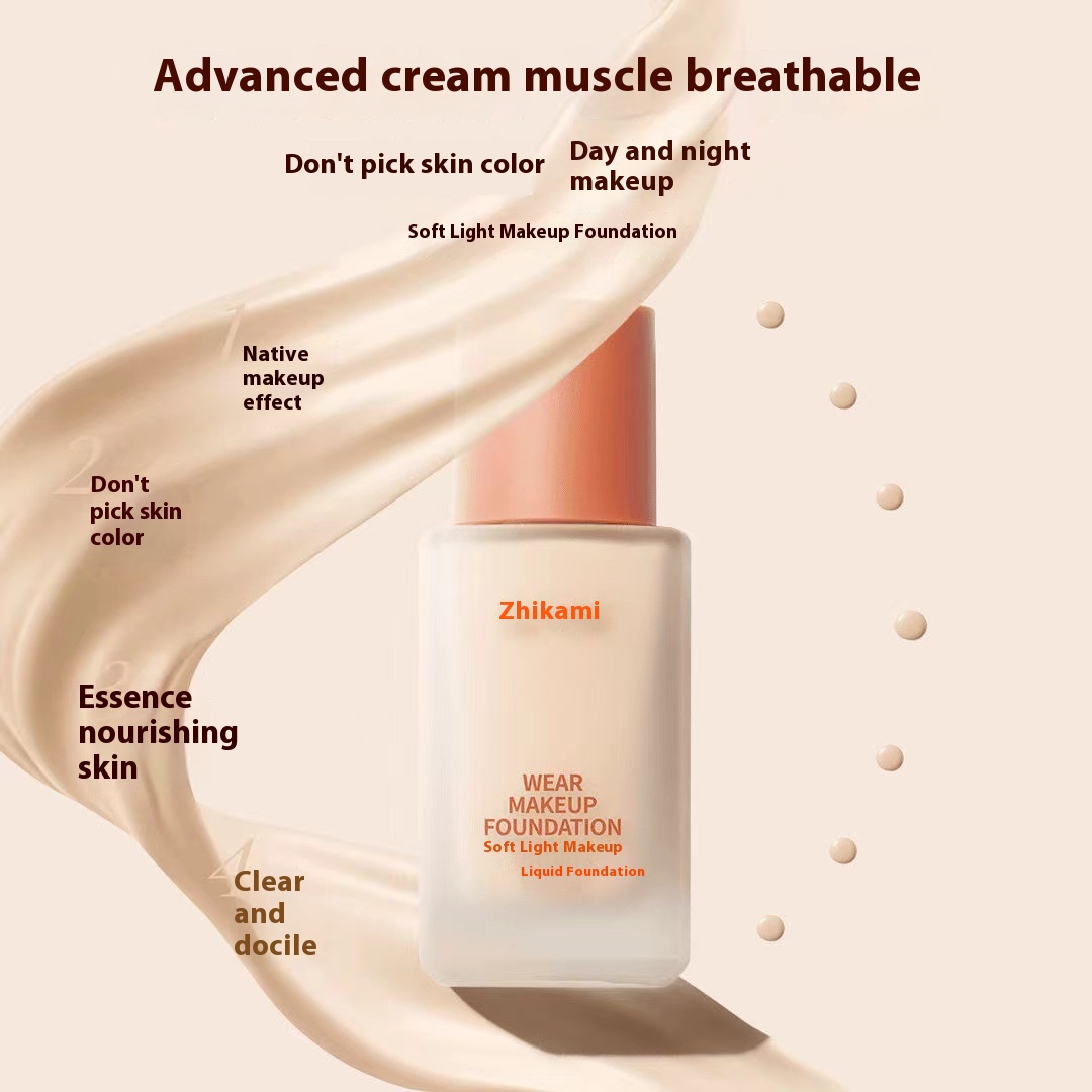 Zhikamei Foundation Liquid Oil Control, Moisturizing, Waterproof, Durable Sweat-proof, Dry-free, No-card Powder, Students Hold Makeup With 0 Powder Sense