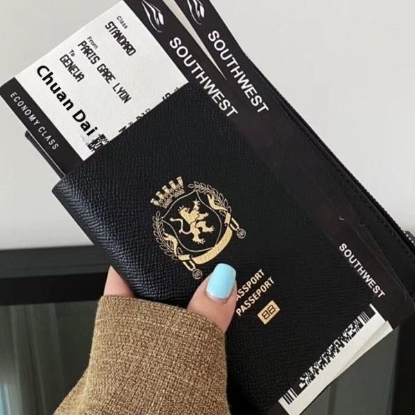 Fashion Black Air Ticket Passbook Holder Small And Exquisite Change Card Bag Shoulder Bag Neck Card Bag