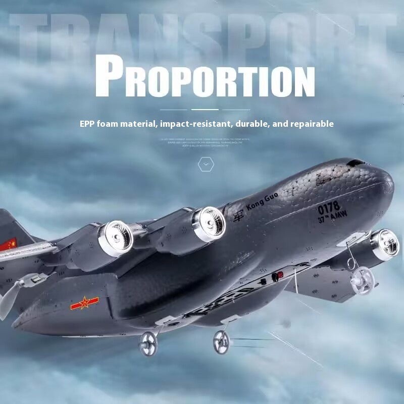 China's Yun-20 Fixed-wing Foam Remote-controlled Glider Hand-made Model Simulates The USMilitary C17 Military Transport Aircraft