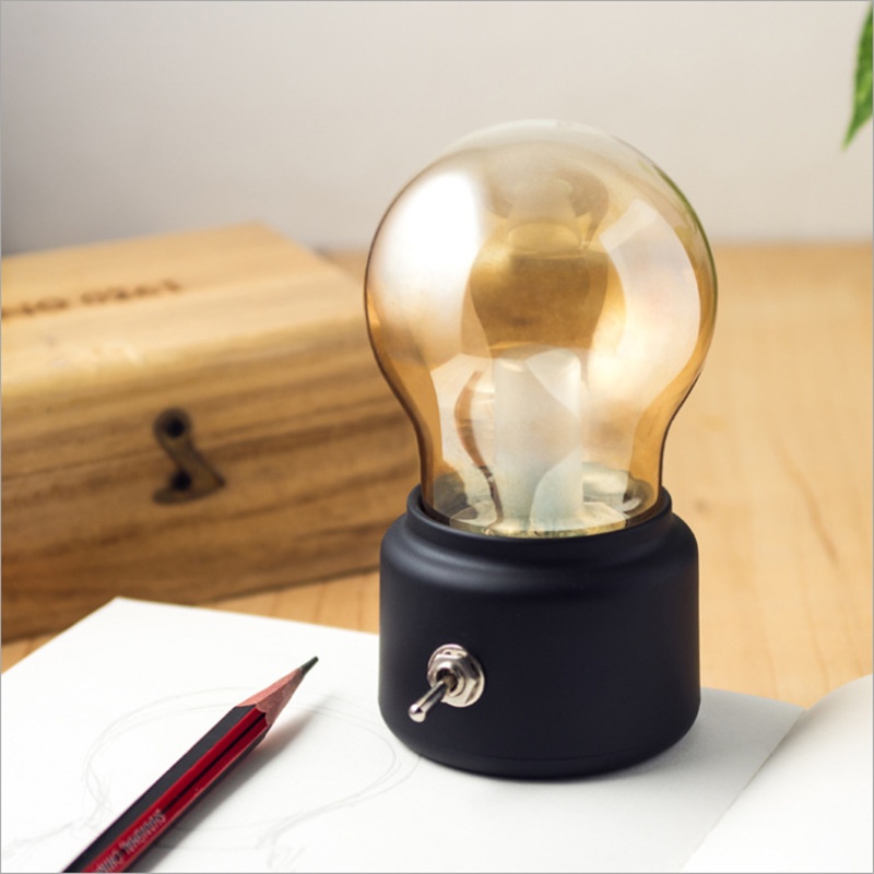 British Retro Light Bulb Retro Charging Light Bulb Night Light Creative Nostalgic USBBedside Table Lamp Atmosphere Light